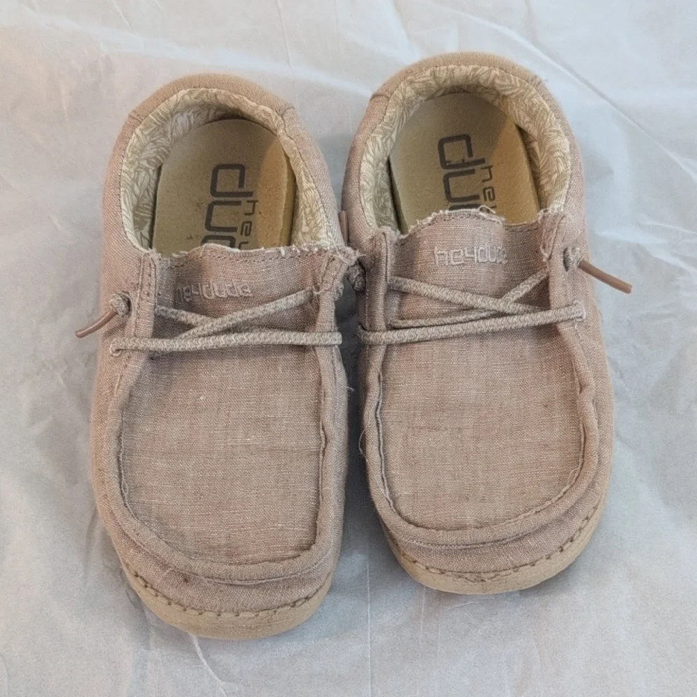 Hey Dude Tan Moccasin Shoes Casual Slip-On